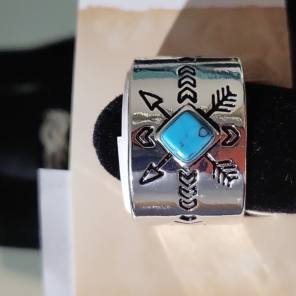 Nwot Poetic Spirit Silver and Turquoise Ring Size 8